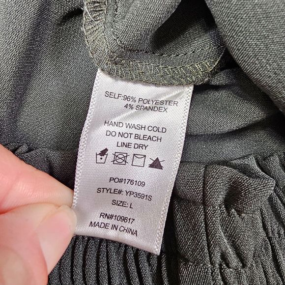 Women's Shinesday Glow‎ Green Elastic waist Pants Size Large - Picture 13 of 14